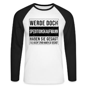 Spediteur Geburtstag Arbeit witzige - Unisex Baseballshirt langarm - Weiß/Schwarz - Vorne - Nik (191cm)