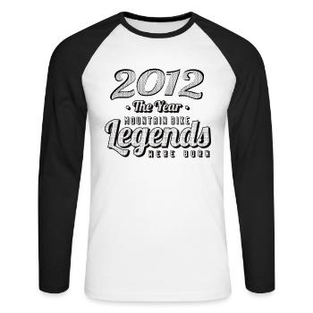 VTT-Mountainbiker 2012 Vintage Anniversaire VTT - T-shirt baseball manches longues Homme - blanc/noir - Devant - Nik (191cm)
