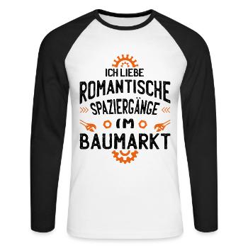 Heimwerker Hausbau Bauherr Baumarkt Hausmeister - Unisex Baseballshirt langarm - Weiß/Schwarz - Vorne - Nik (191cm)