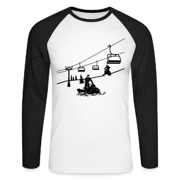 Conducteur de motoneige Motoneige Motoneige - T-shirt baseball manches longues Homme - blanc/noir - Devant - Nik (191cm)