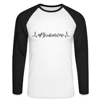 Pferde Herzschlag Pferdewirtin - Unisex Baseballshirt langarm - Weiß/Schwarz - Vorne - Nik (191cm)