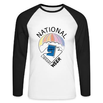 Book Week Friend of Books - Unisex Long Sleeve Baseball T-Shirt - white/black - Front - Nik (191cm)