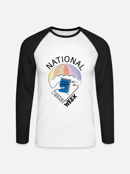 Buchwoche Freund der Bücher - Unisex Baseballshirt langarm - Weiß/Schwarz