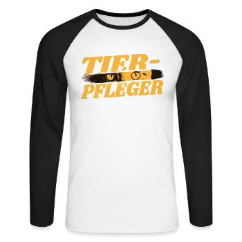 Veterinär Geburtstag Tiermediziner Tierwirt - Unisex Baseballshirt langarm - Weiß/Schwarz - Vorne - Nik (191cm)