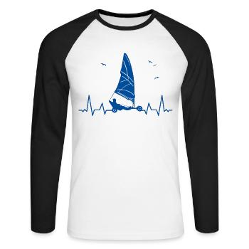 Plage Voile Windracer Land Sailers Land Sailors - T-shirt baseball manches longues Homme - blanc/noir - Devant - Nik (191cm)