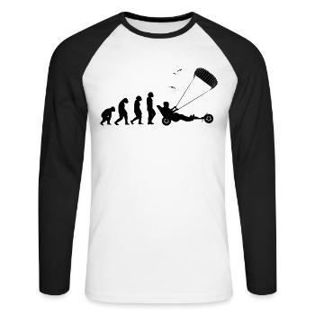 Beach Kite Windracer Land Kite Kite Beach Sailor - T-shirt baseball manches longues Homme - blanc/noir - Devant - Nik (191cm)