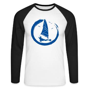 Plage Voile Windracer Land Sailers Land Sailors - T-shirt baseball manches longues Homme - blanc/noir - Devant - Nik (191cm)