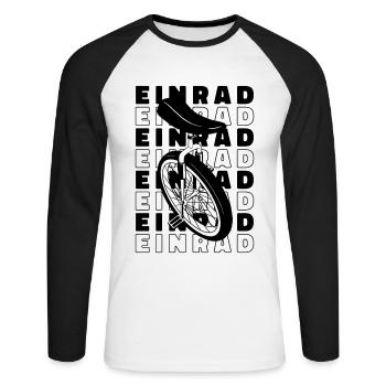Unicycle Unicyclist Unicycle Unicycle - Unisex Long Sleeve Baseball T-Shirt - white/black - Front - Nik (191cm)