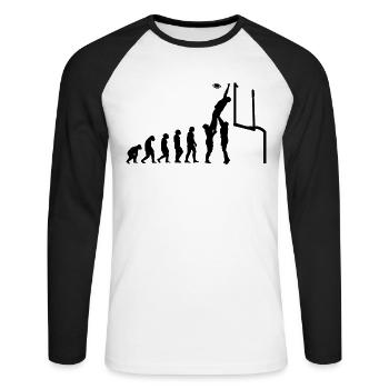Footballspieler Rugby-ball Football-Game Evolution - Unisex Baseballshirt langarm - Weiß/Schwarz - Vorne - Nik (191cm)