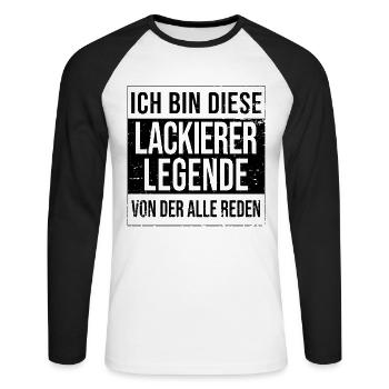 Maler Anstreicher Geburtstag geboren Legende - Unisex Baseballshirt langarm - Weiß/Schwarz - Vorne - Nik (191cm)