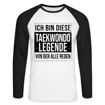 Kampfsportler Geburtstag geboren Legende - Unisex Baseballshirt langarm - Weiß/Schwarz - Vorne - Nik (191cm)