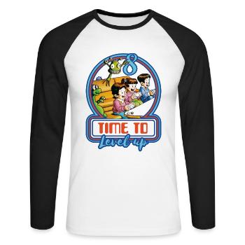 gamer pc gaming game consoles game gamer 8 years - Unisex Long Sleeve Baseball T-Shirt - white/black - Front - Nik (191cm)