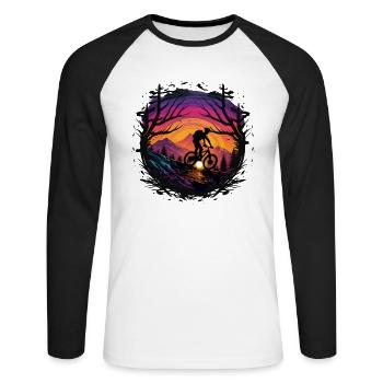 VTT VTT VTT VTT Vélo de montagne - T-shirt baseball manches longues Homme - blanc/noir - Devant - Nik (191cm)