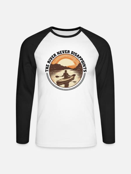 Kanu Canadier-Canoe Kajak Water-Paddle - Unisex Baseballshirt langarm - Weiß/Schwarz