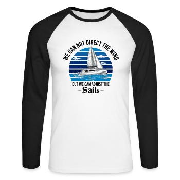 sailboat sailing ship sailing yacht water sports - Unisex Long Sleeve Baseball T-Shirt - white/black - Front - Nik (191cm)