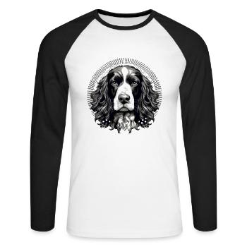 Dog breeds Dog lovers English - Unisex Long Sleeve Baseball T-Shirt - white/black - Front - Nik (191cm)