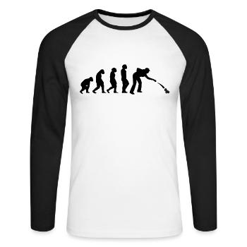 Pétanque Boccia Boules de pétanque - T-shirt baseball manches longues Homme - blanc/noir - Devant - Nik (191cm)