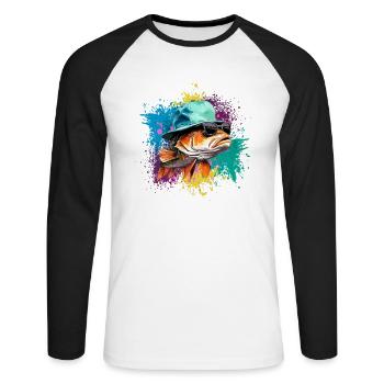 Angler Kayak Fishing Boat Accessories Fly Fishing - Unisex Long Sleeve Baseball T-Shirt - white/black - Front - Nik (191cm)