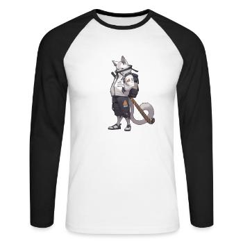 Field Hockey Player Hockey Indoor Hockey Cats - Unisex Long Sleeve Baseball T-Shirt - white/black - Front - Nik (191cm)