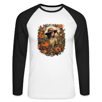 Gardener, Garden Plant, Flower Gardener, Gardener - Unisex Long Sleeve Baseball T-Shirt - white/black - Front - Nik (191cm)