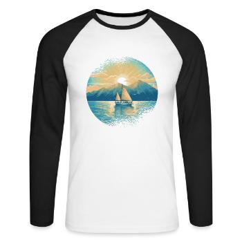 Sailboat, Sailing Ship, Sailing Yacht, Vintage Sailing - Unisex Long Sleeve Baseball T-Shirt - white/black - Front - Nik (191cm)