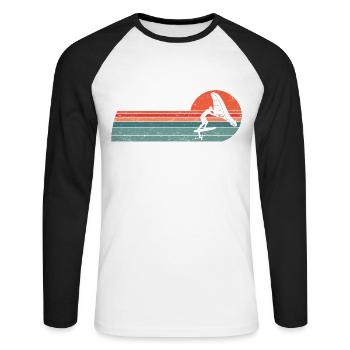 Wingfoil Surfer Wingfoiling Hydrofoil Kitefoil - T-shirt baseball manches longues Homme - blanc/noir - Devant - Nik (191cm)