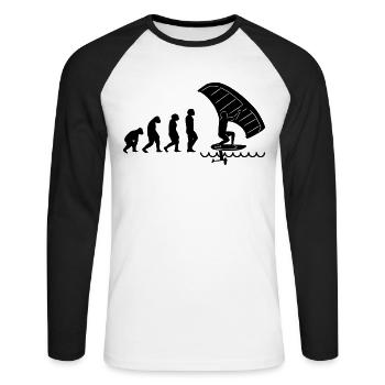 Wingfoil Surfer Wingfoiling Hydrofoil Evolution - T-shirt baseball manches longues Homme - blanc/noir - Devant - Nik (191cm)