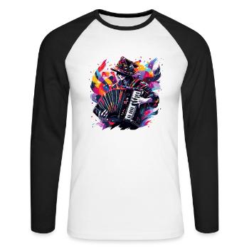 Accordion Musician Accordion Player Musician - Unisex Long Sleeve Baseball T-Shirt - white/black - Front - Nik (191cm)