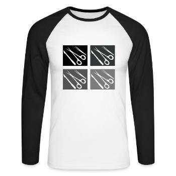 Chirurgisch-technischer Assistent Chirurg - Unisex Baseballshirt langarm - Weiß/Schwarz - Vorne - Nik (191cm)