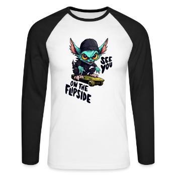Skateboard Skater Ramp Skating Chupacabras - Unisex Long Sleeve Baseball T-Shirt - white/black - Front - Nik (191cm)