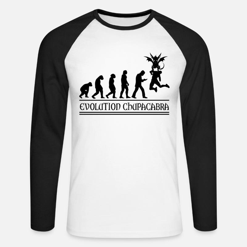 Cryptozoologists Chupacabra Creatures Evolution - Unisex Long Sleeve Baseball T-Shirt - white/black