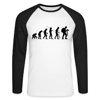 Photography Camera Evolution Nature Photographer - Unisex Long Sleeve Baseball T-Shirt - white/black - Front - Nik (191cm)