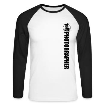Landscape Photographer, Nature Photographer, Animal Photographer - Unisex Long Sleeve Baseball T-Shirt - white/black - Front - Nik (191cm)