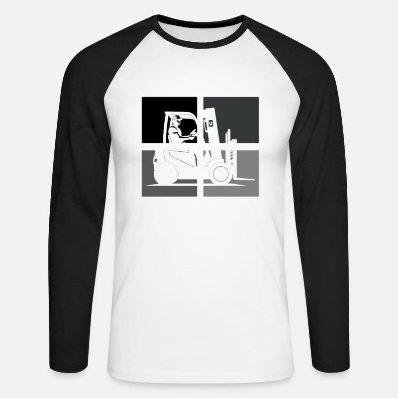 Gabelstaplerfahrer Lagerleiter Lagerist Berufe - Unisex Baseballshirt langarm - Weiß/Schwarz