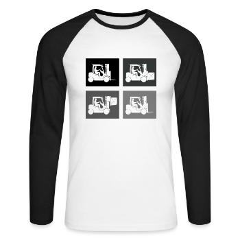 Forklift Driver Warehouse Manager Warehouse Manager Occupations - Unisex Long Sleeve Baseball T-Shirt - white/black - Front - Nik (191cm)