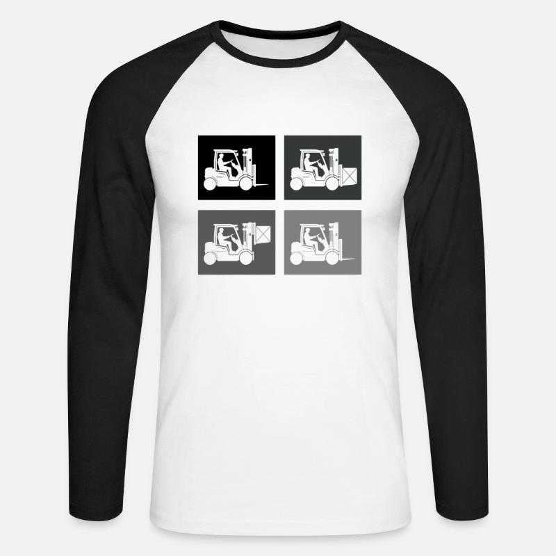 Gabelstaplerfahrer Lagerleiter Lagerist Berufe - Unisex Baseballshirt langarm - Weiß/Schwarz
