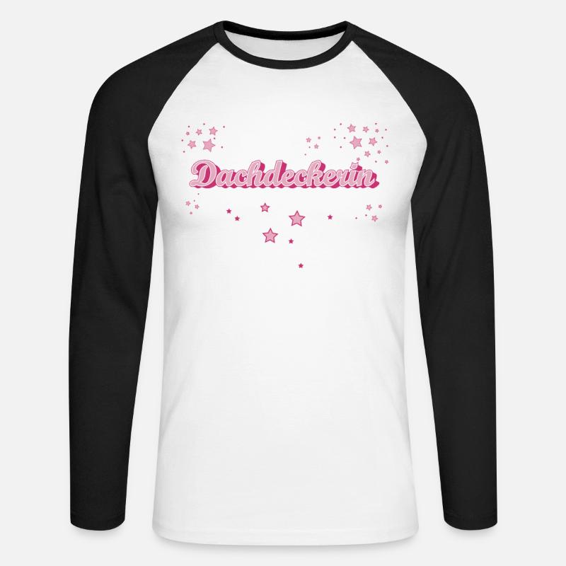 Dachdecker Abschluss-Geschenk Handwerker - Unisex Baseballshirt langarm - Weiß/Schwarz