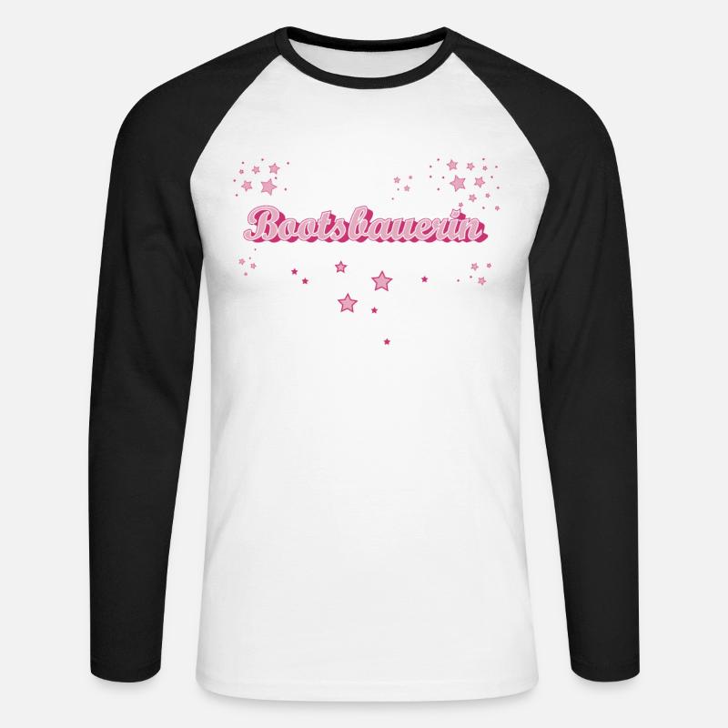 Schiffbauer Abschluss-Geschenk Bootsbauerin - Unisex Baseballshirt langarm - Weiß/Schwarz