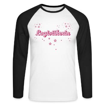 Logistik Abschluss-Geschenk Logistikerin - Unisex Baseballshirt langarm - Weiß/Schwarz - Vorne - Nik (191cm)