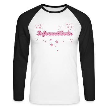 Programmierer Abschluss-Geschenk Informatikerin - Unisex Baseballshirt langarm - Weiß/Schwarz - Vorne - Nik (191cm)