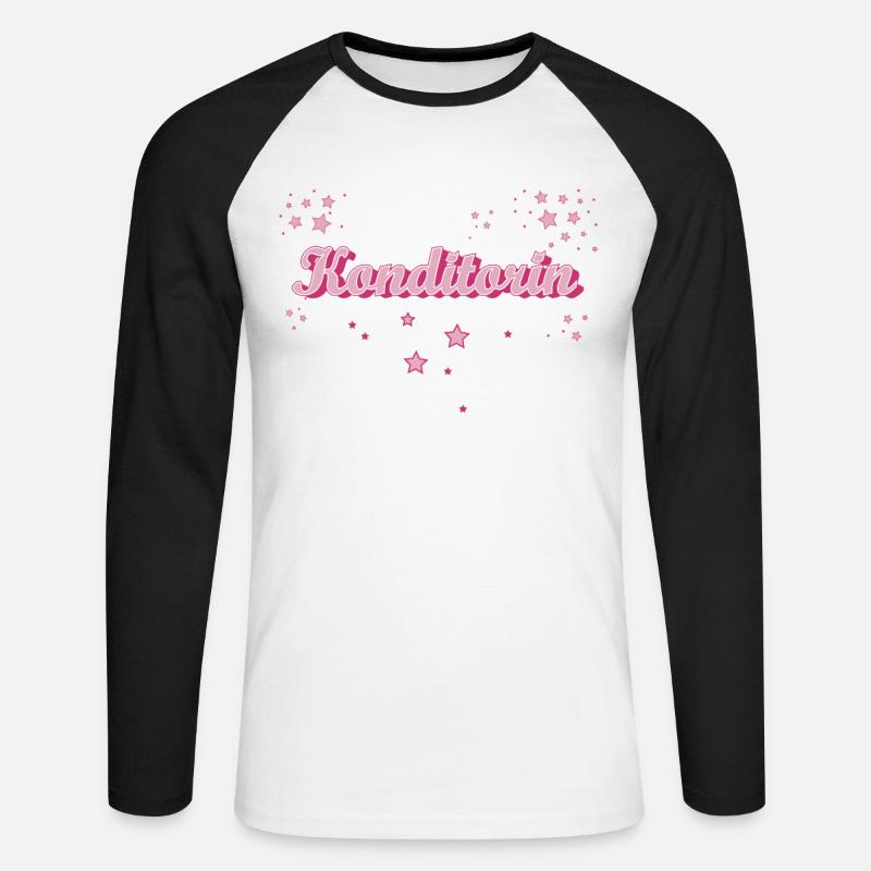 Bäcker Abschluss-Geschenk Konditorin - Unisex Baseballshirt langarm - Weiß/Schwarz