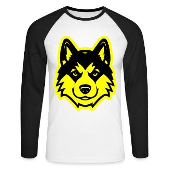 Akita Dog Head - Unisex Long Sleeve Baseball T-Shirt - white/black - Front - Nik (191cm)