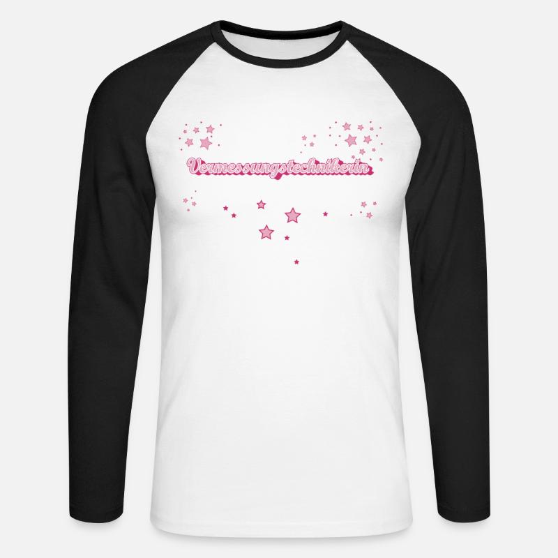 Vermesser Abschluss-Geschenk - Unisex Baseballshirt langarm - Weiß/Schwarz