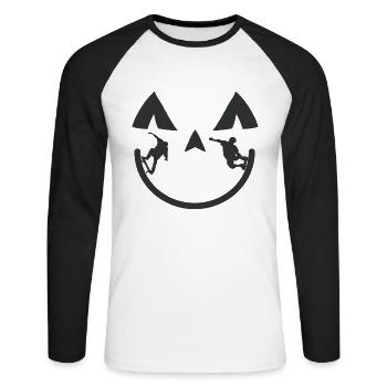 Skateboard Skater Ramp Skateboarding - Unisex Long Sleeve Baseball T-Shirt - white/black - Front - Nik (191cm)