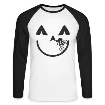 VTT VTT Vélo BMX VTT - T-shirt baseball manches longues Homme - blanc/noir - Devant - Nik (191cm)
