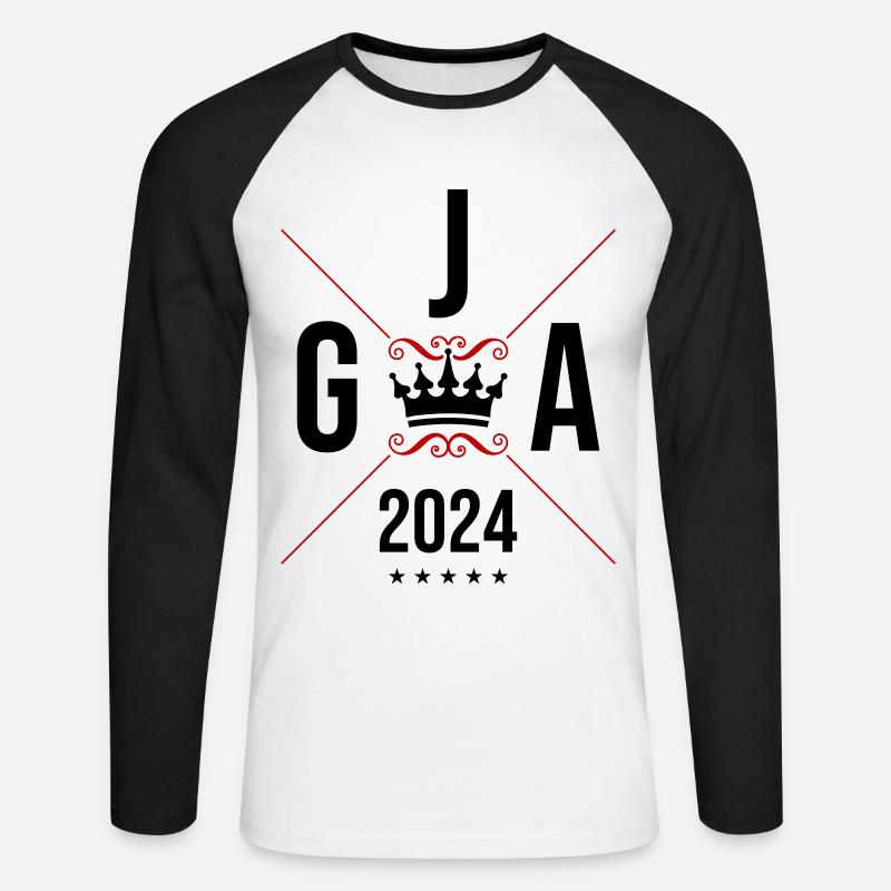Jga 2024 Junggesellenabschied - Unisex Baseballshirt langarm - Weiß/Schwarz