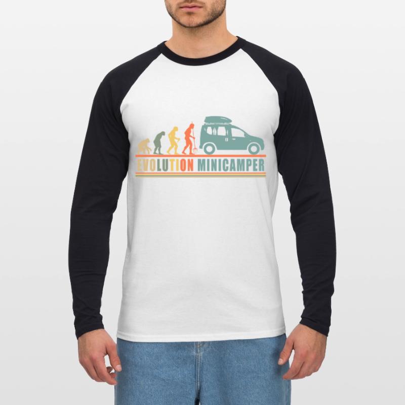 Evolution Minicamper Camping-Camper Microcamper Unisex Baseballshirt langarm