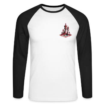 Chess player chessboard chess game - Unisex Long Sleeve Baseball T-Shirt - white/black - Front - Nik (191cm)