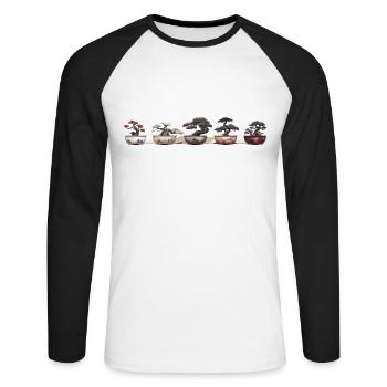 Bonsai Tree Plants Bonsai Tree Bonsai - Unisex Long Sleeve Baseball T-Shirt - white/black - Front - Nik (191cm)