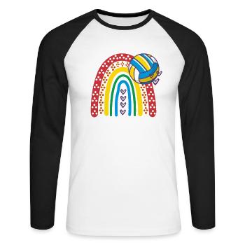 Ballon de volley-ball Volleyeur Rainbow Volleyball - T-shirt baseball manches longues Homme - blanc/noir - Devant - Nik (191cm)